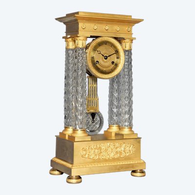 Pendeluhr Charles X aus Bronze und Kristall