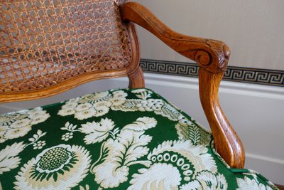 Mobilier de salon - 4 fauteuils cannés d'époque Régence Louis XV