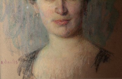 Pastel portrait of a woman signed André Davids born 1870