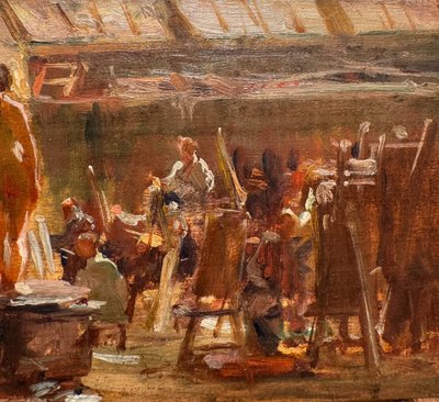 Louis Agricol MONTAGNÉ (1879-1960)  - A l'atelier de Cormon, circa 1895