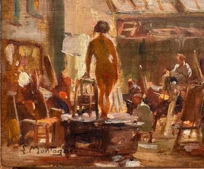 Louis Agricol MONTAGNÉ (1879-1960)  - A l'atelier de Cormon, circa 1895