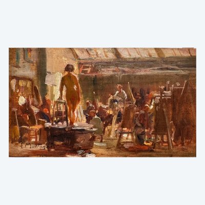 Louis Agricol MONTAGNÉ (1879-1960)  - A l'atelier de Cormon, circa 1895