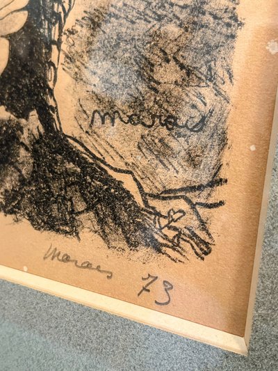 Jean Marais - Der Baum mit dem Gesicht, signierte und nummerierte Lithografie (1973)