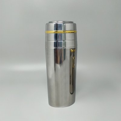 1970er Jahre Wunderschöner Cocktail-Shaker in Gold 24K und Edelstahl mit Eiskübel von Mepra. Hergestellt in Ita