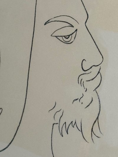 Jean Cocteau – Étude pour le Christ, lithographie numérotée (118/150), cachet de l’atelier