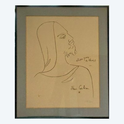 Jean Cocteau – Étude pour le Christ, lithographie numérotée (118/150), cachet de l’atelier