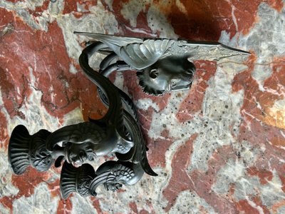 Pair Of Restoration - Empire Period Patinated Bronze Sconces