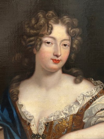 Porträt einer Frau aus dem 17. Jahrhundert Öl auf Leinwand - H 113 cm