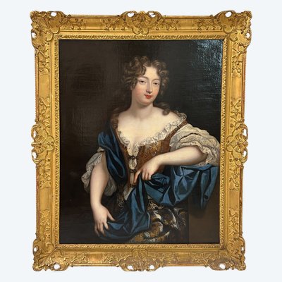 Porträt einer Frau aus dem 17. Jahrhundert Öl auf Leinwand - H 113 cm