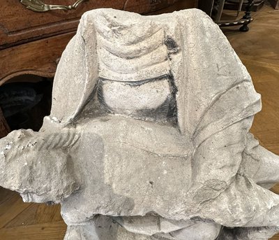 Skulptur aus weißem Stein Jungfrau der Frömmigkeit Pieta Gekreuzigter Christus XVII.