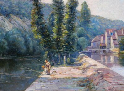 Auguste GAUDIBERT 1865-1908 Borgogna, Yonne, paesaggio, dipinto circa 1900 Impressionismo