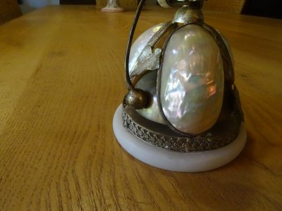 Napoleon III Table Bell in Mother-of-Pearl and Brass