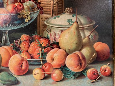Chromolithography. Still life with fruit, after Falchetti
