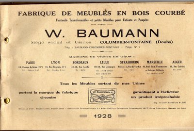 Set di 3 sedie da bistrot Baumann n. 188 del 1930, seduta in legno, Thonet n.