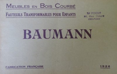 2 chaises Baumann N°68 de 1930 assise bois, no Thonet