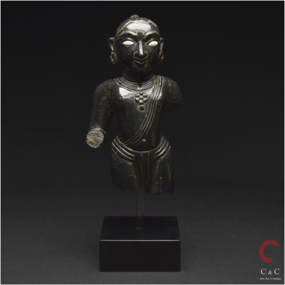 India, State of Gujarat, Medieval period, 15th century, Representation of Krishna, Black marble