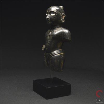 India, State of Gujarat, Medieval period, 15th century, Representation of Krishna, Black marble