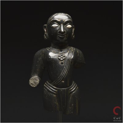 India, State of Gujarat, Medieval period, 15th century, Representation of Krishna, Black marble