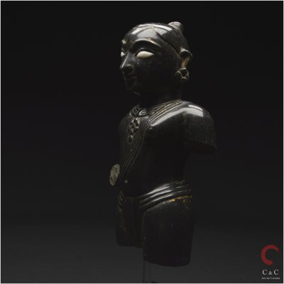 India, State of Gujarat, Medieval period, 15th century, Representation of Krishna, Black marble