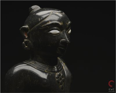 India, State of Gujarat, Medieval period, 15th century, Representation of Krishna, Black marble