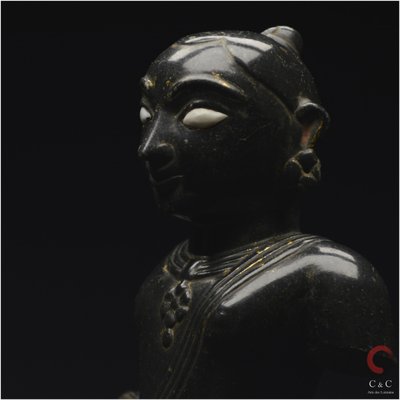 India, State of Gujarat, Medieval period, 15th century, Representation of Krishna, Black marble
