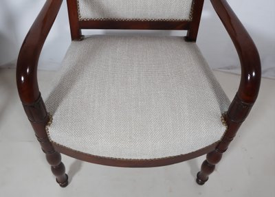  Coppia di poltrone in mogano d'epoca Impero