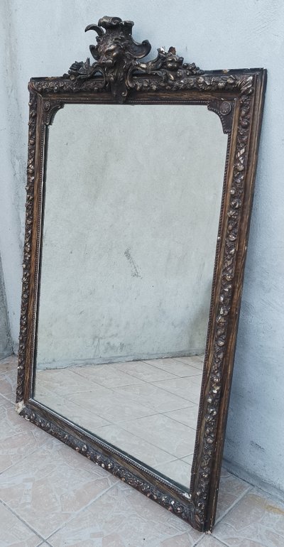 Specchio a frontone d'epoca Napoleone III