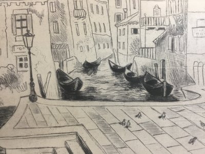 Lithografie Venedig von Yves Brayer