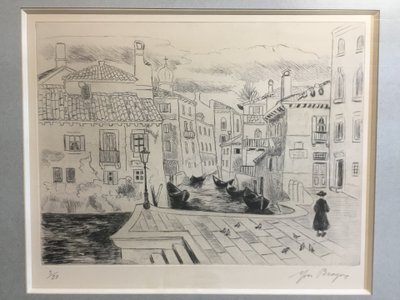 Lithografie Venedig von Yves Brayer