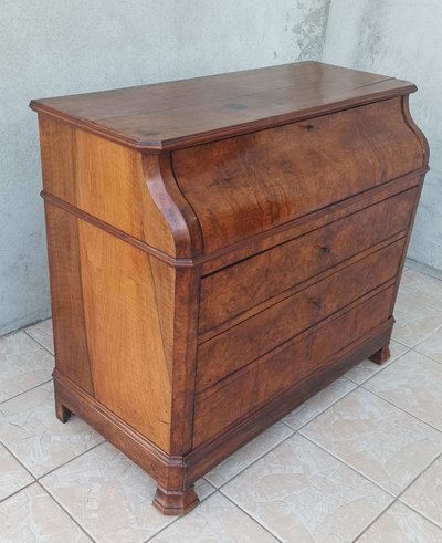 Commode secrétaire Louis Philippe en noyer