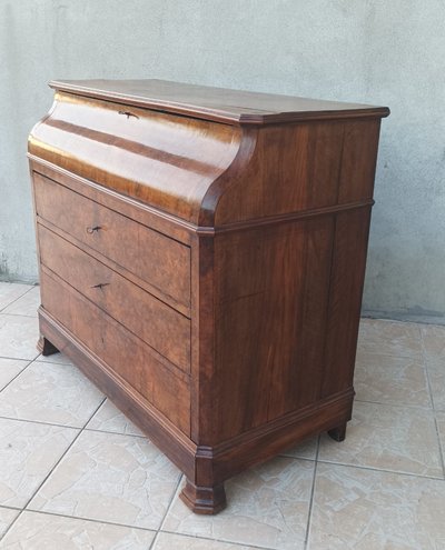 Commode secrétaire Louis Philippe en noyer