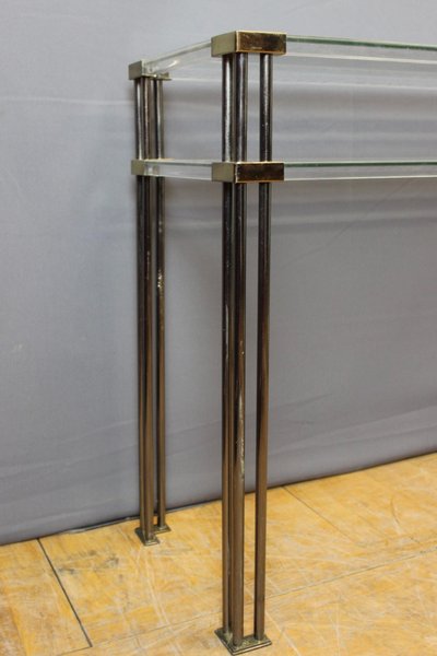 Plexiglas and glass console circa 1970