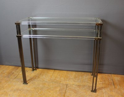 Plexiglas and glass console circa 1970