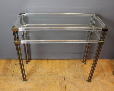Plexiglas and glass console circa 1970