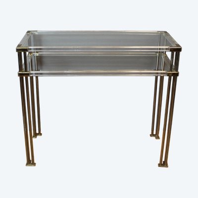 Plexiglas and glass console circa 1970