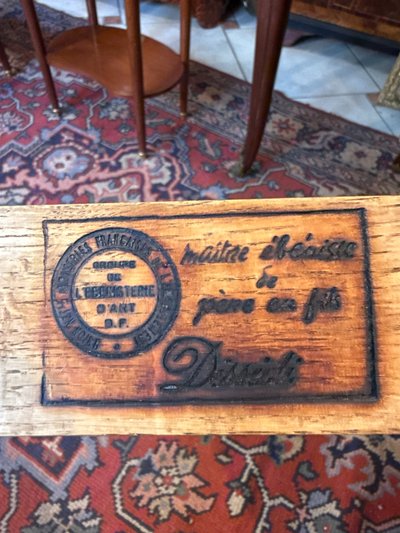 PAIRE DE TABLES TAMBOUR STYLE LOUIS XVI DES ATELIERS DISSIDI A PARIS