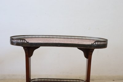 Antique Side Table in Walnut and Marble Top