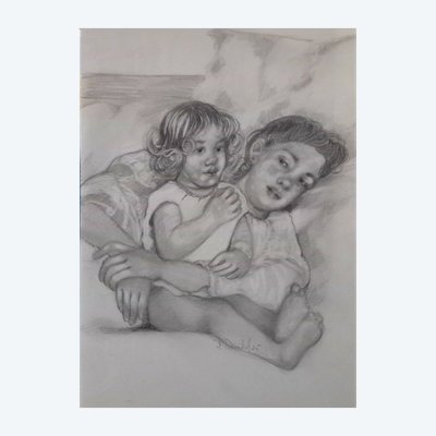 Zeichnung Das Frühstück im Bett