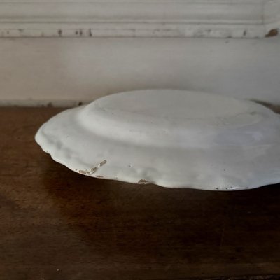 Plate in 18th century Moustiers earthenware with floral design