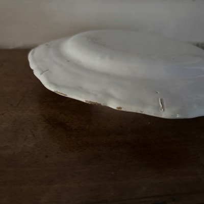 Plate in 18th century Moustiers earthenware with floral design