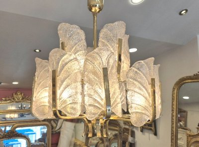 Lustre Orrefors designer carl-fagerluz 15 lumieres