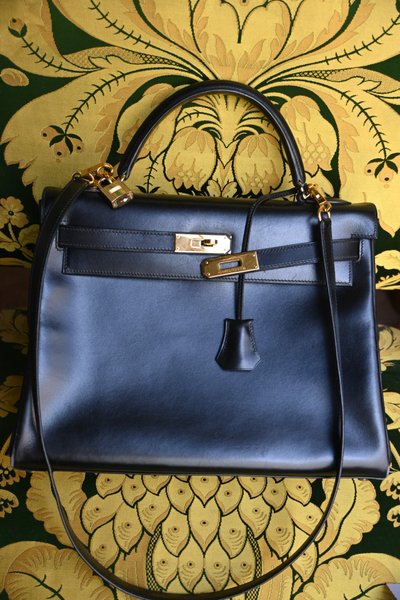 Hermès , Tasche kelly box schwarz