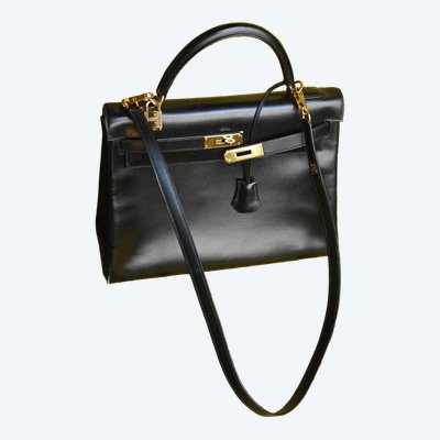 Hermès , Tasche kelly box schwarz