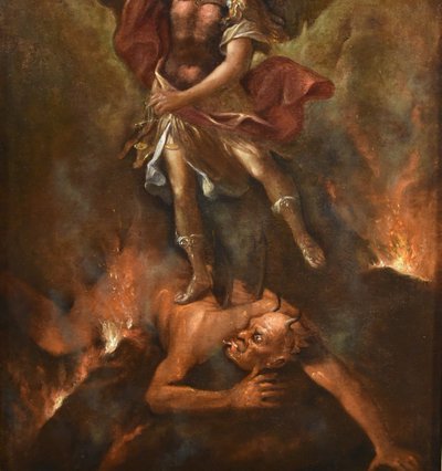 Der siegreiche Erzengel Michael, römischer Maler des 17. bis 18. Jahrhunderts
