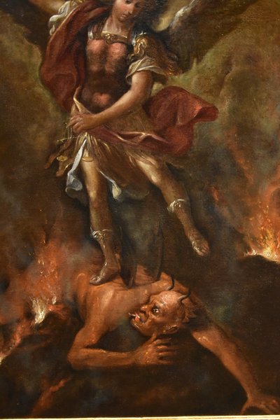 Der siegreiche Erzengel Michael, römischer Maler des 17. bis 18. Jahrhunderts