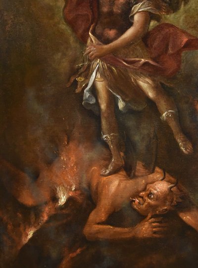 Der siegreiche Erzengel Michael, römischer Maler des 17. bis 18. Jahrhunderts