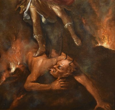Der siegreiche Erzengel Michael, römischer Maler des 17. bis 18. Jahrhunderts