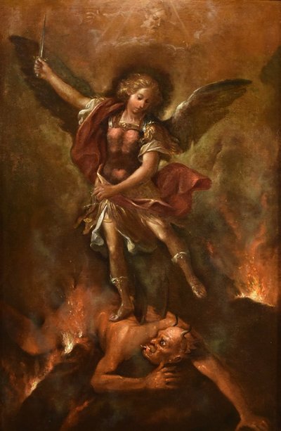 Der siegreiche Erzengel Michael, römischer Maler des 17. bis 18. Jahrhunderts