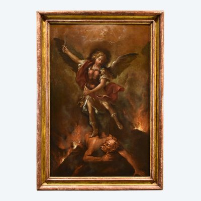 Der siegreiche Erzengel Michael, römischer Maler des 17. bis 18. Jahrhunderts
