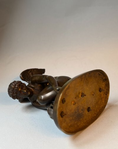 Scultura in bronzo "L'Amour au papillon". A. CHAUDET XIX secolo. Cupido